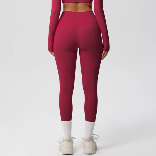 High Waist Women's Leggings Stretch Yoga Pants Tights With Pockets Push Up Fitness Running Sportswear Solid Color Pants