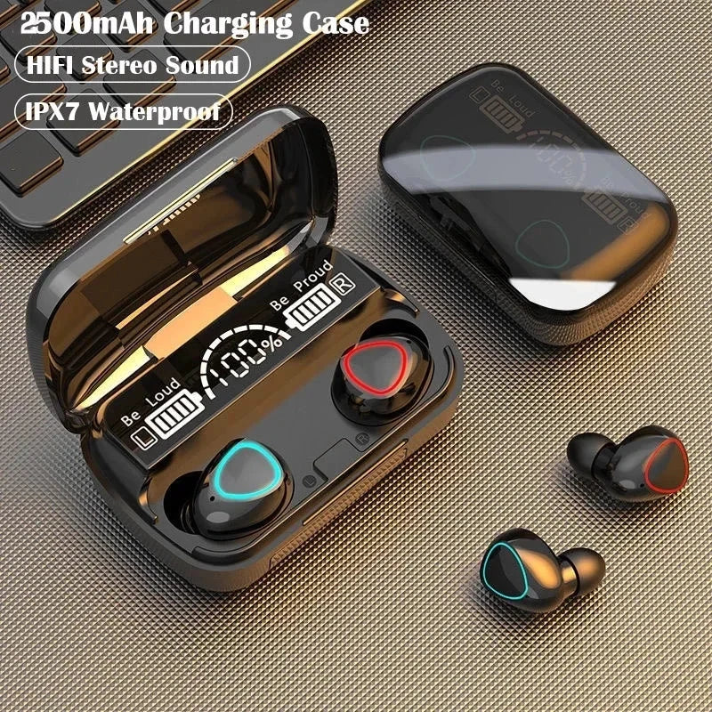 M10 TWS Bluetooth Headphones 3500mAh Charging Box Wireless Earphones With Microphone 9D Stereo Sports Waterproof Earbuds Headset MANDOTOS