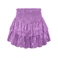 2024 African Party Evening Clothes for Women Spring Summer Sexy High Waist Sequin Mini Pleated Skirts Dashiki Africa Clothing