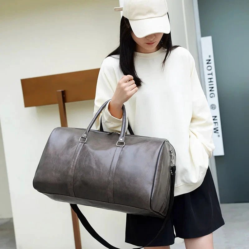 Travel Bag For Men Pu Leather Shoulder Bag Big Capacity Tote Bags For Women Fashion New Duffle Crossbody Bag Sports Pack luggage MANDOTOS