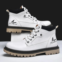 Handmade Men Boots Ankle Winter Leather Shoes Autumn Outdoor Hiking Boots Sneakers Hombres Botas High Top Footwear Anti Slip MANDOTOS