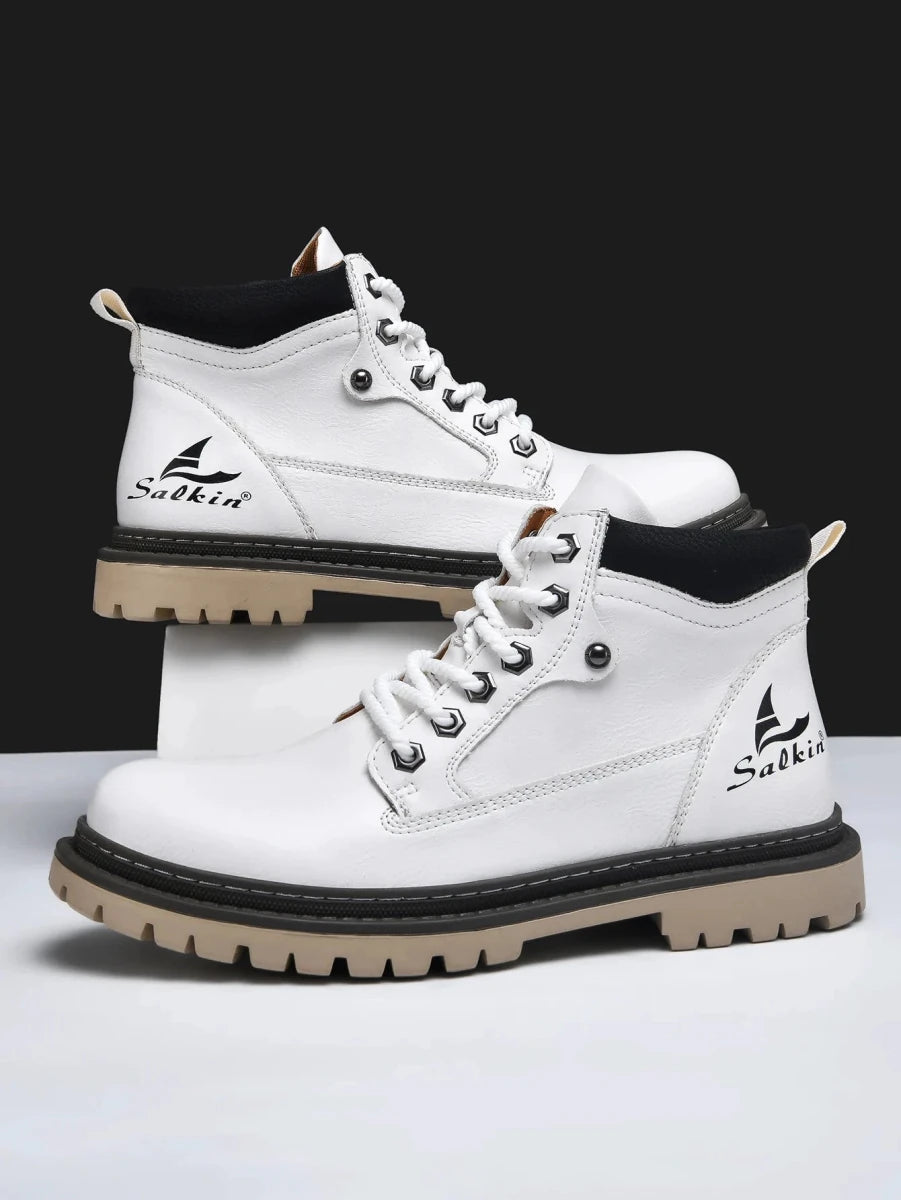Handmade Men Boots Ankle Winter Leather Shoes Autumn Outdoor Hiking Boots Sneakers Hombres Botas High Top Footwear Anti Slip MANDOTOS