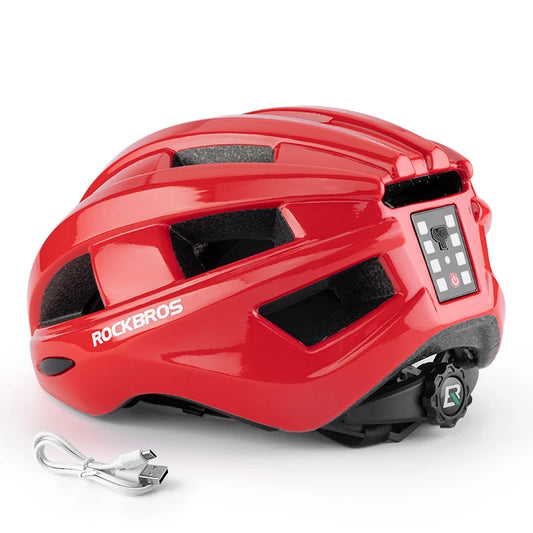 ROCKBROS Bicycle Light Helmet MTB Road USB Warning Rear Light Cycling Helmet EPS PC Intergrally-molded Safety Bike Helmet - MANDOTOS