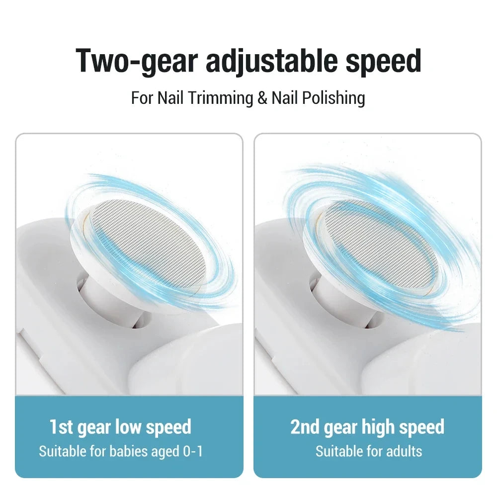Electric Nail Clipper Grinding and Polishing with Light Automatic Nail Trimmer Rechargeable Nail Cutter Manicure for Baby Adult - MANDOTOS