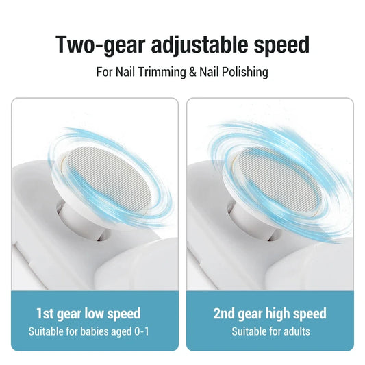 Electric Nail Clipper Grinding and Polishing with Light Automatic Nail Trimmer Rechargeable Nail Cutter Manicure for Baby Adult - MANDOTOS
