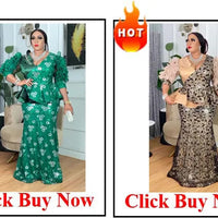 Customized Elegant Dress Women for Wedding Party Summer Autumn African V-neck Long Sleeve Evening Long Maxi Dress Gowns Africa C