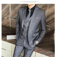 S-9XL New (Blazer+Vest+Pants) Men's Fashion Business Gentleman Professional Formal Dress Korean Version Banquet Dress Suit 6XL