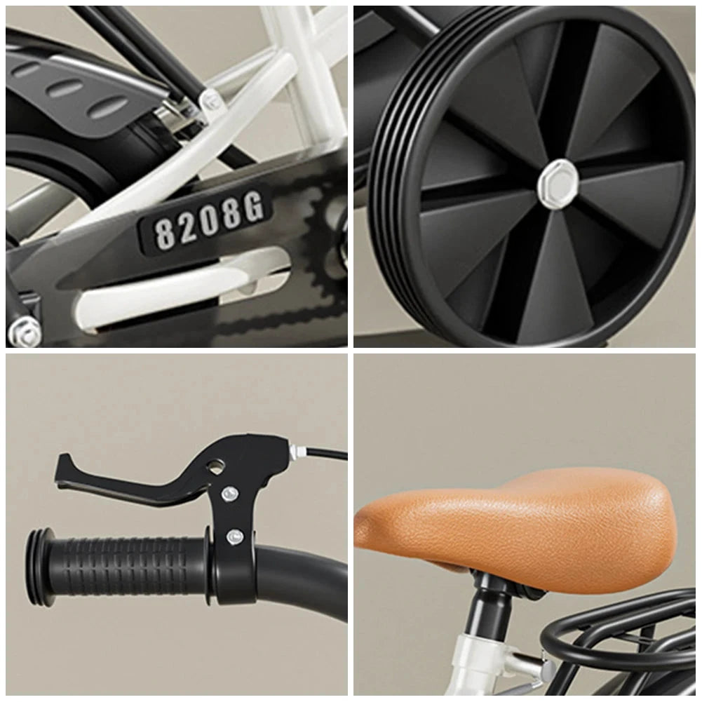 12 Inch Children Kids Bike Bicycle with Training Wheels & Basket Toddler Kids Bicycle for Ages 3-7 Years Old Boys Girls Train MANDOTOS