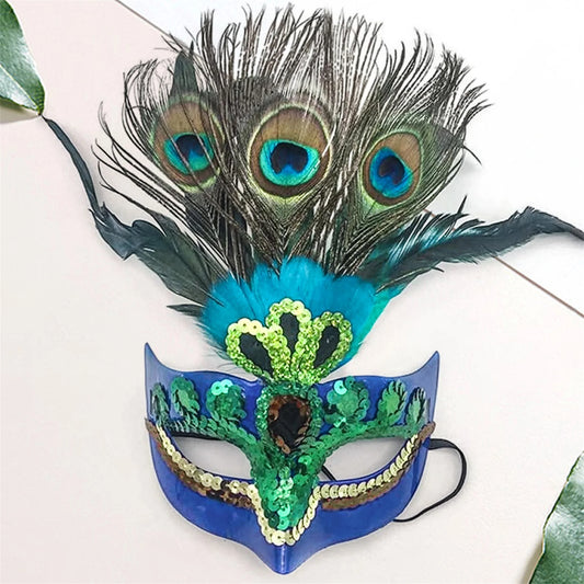 Adult Women s Halloween Masquerade Peacock Feather Headpiece for Mardi Gras Carnival Cosplay Costume Party Wear