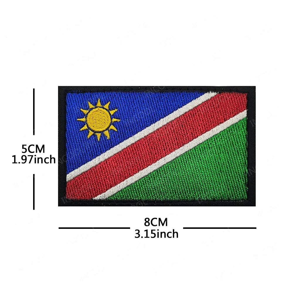 Embroidery Patches African Morocco Nigeria Algeria Seychelles Botswana Gabonese Libya Mauritania Djibouti Namibia Flags Badges