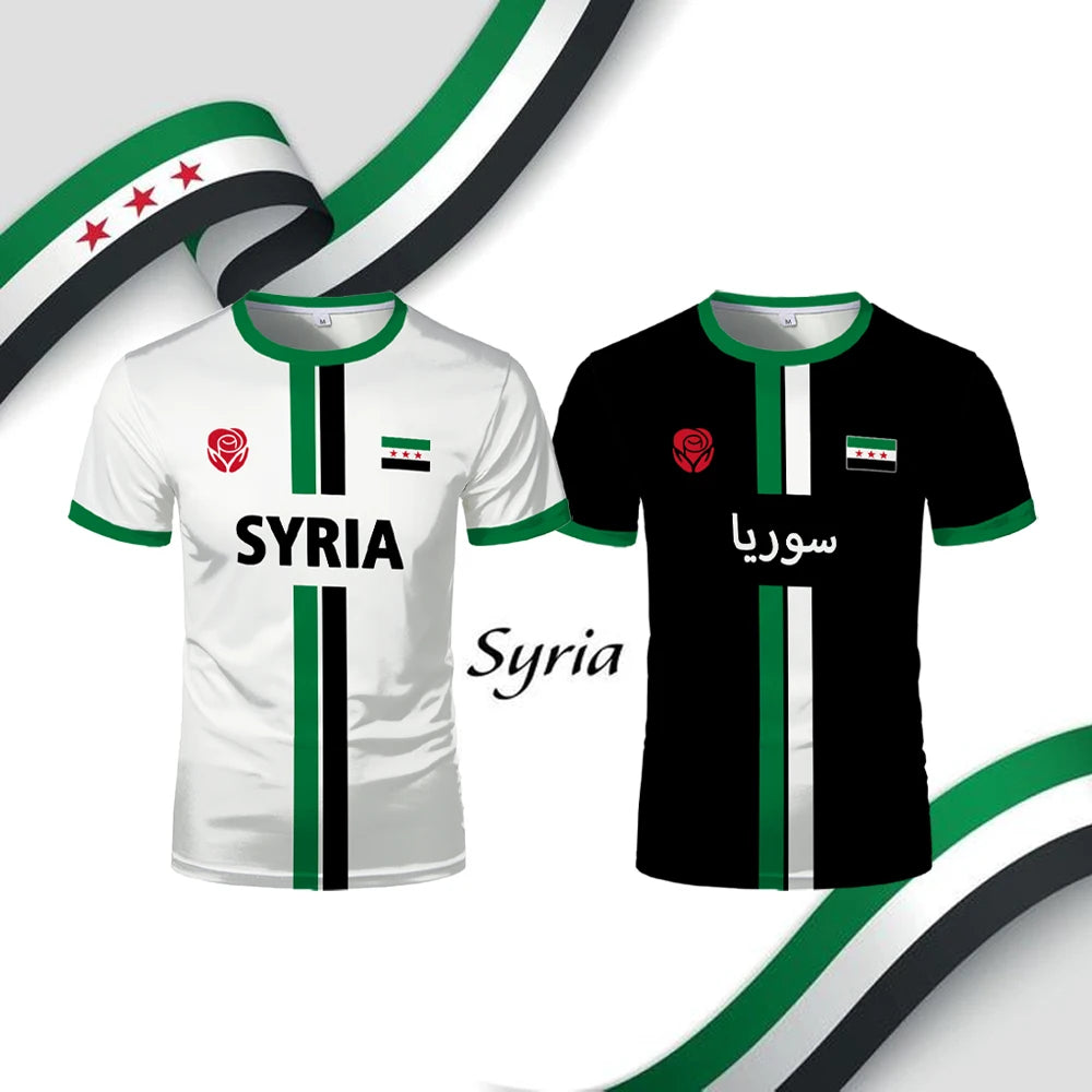 Syrian Flag Map Print Football T-Shirt - Men's & Kid's Summer Tops - MANDOTOS INTERNATIONAL