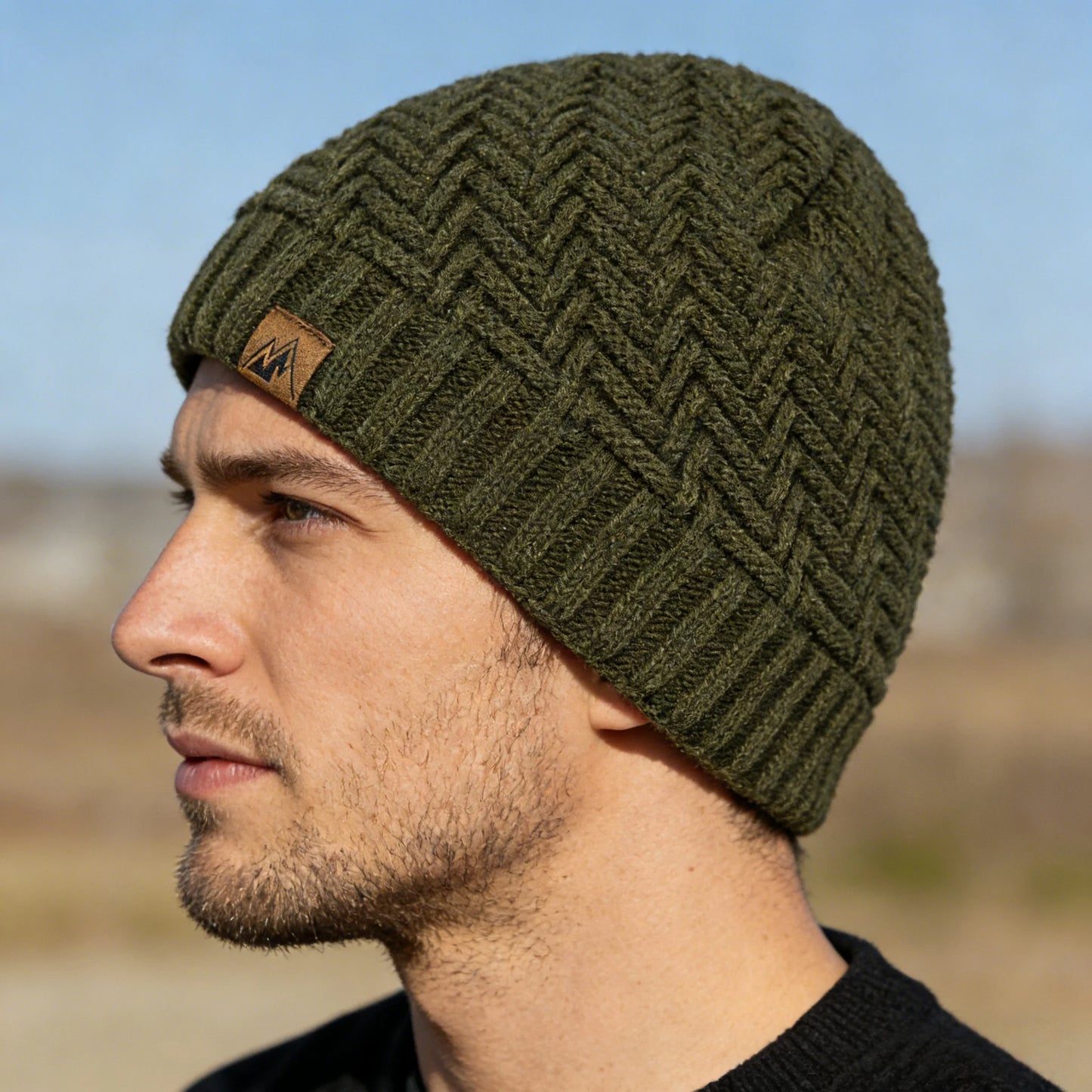Unisex Peak Labal Winter Hats Fashion Knitted Hats For Men And Women Beanie Cap Outdoor Plush Fur Lined Warm Sports Hats
