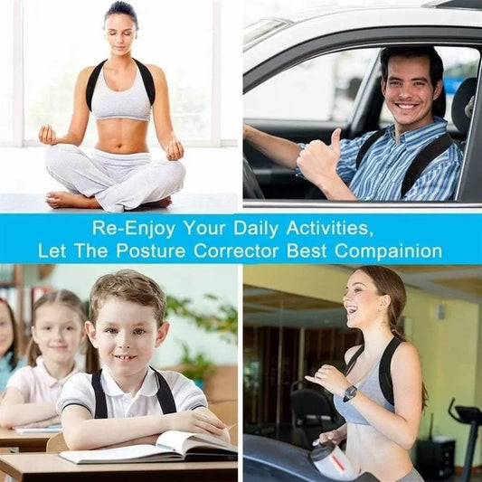 Adjustable Back Shoulder Posture Corrector Belt Clavicle Spine Support Reshape Your Body Home Office Sport Upper Back Neck Brace - MANDOTOS