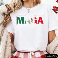 MAGA Mexicans Ain't Going Anywhere T-Shirt Mexican American Shirt Mexican Vintage Fashion Letter Print Tops Summer Clothes