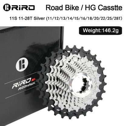 RIRO Road Bike Ultra-light Freewheel 11/12S-28-34T Bicycle CNC Vacuum Plating HG Cassette Hollow Flywheel 11/12V Speed  Sprocket