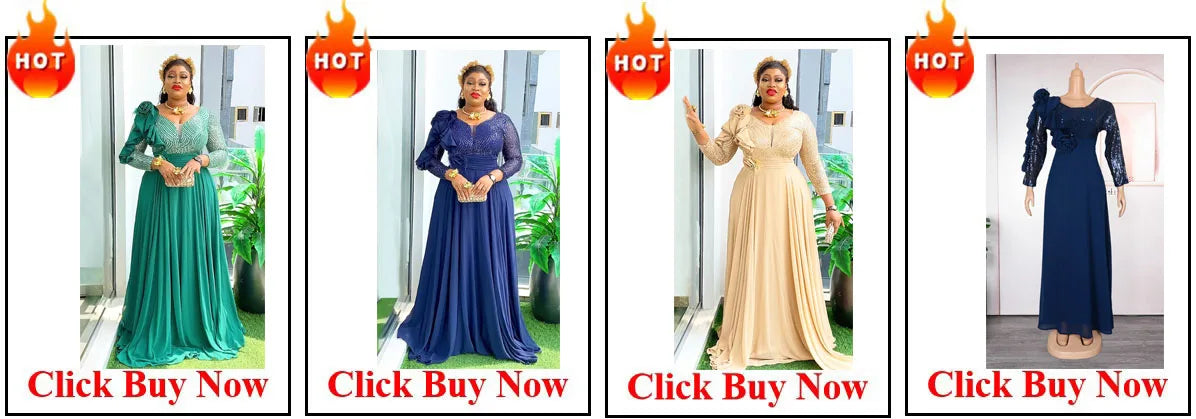 Customized Elegant Dress Women for Wedding Party Summer Autumn African V-neck Long Sleeve Evening Long Maxi Dress Gowns Africa C