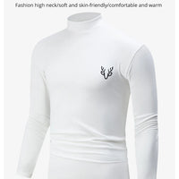 1/3 Pcs Men's White BottoMing Small Turtleneck Shirt In Autumn And Winter Casual Joker Fashion Long Sleeve T-Shirt Teenagers War