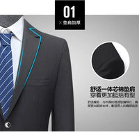 8XL Suit (Blazer+pants) Fashion Business Gentleman Italian Style Slim Solid Color Professional Suit Wedding Groom Best Man Suit