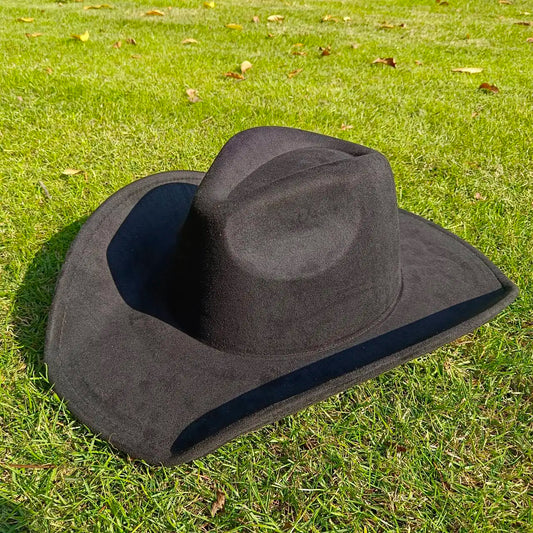 western Premium suede cowboy hat stylish men's and women's fedora Suede Panama hat perfect for outdoor festive activitieswestern