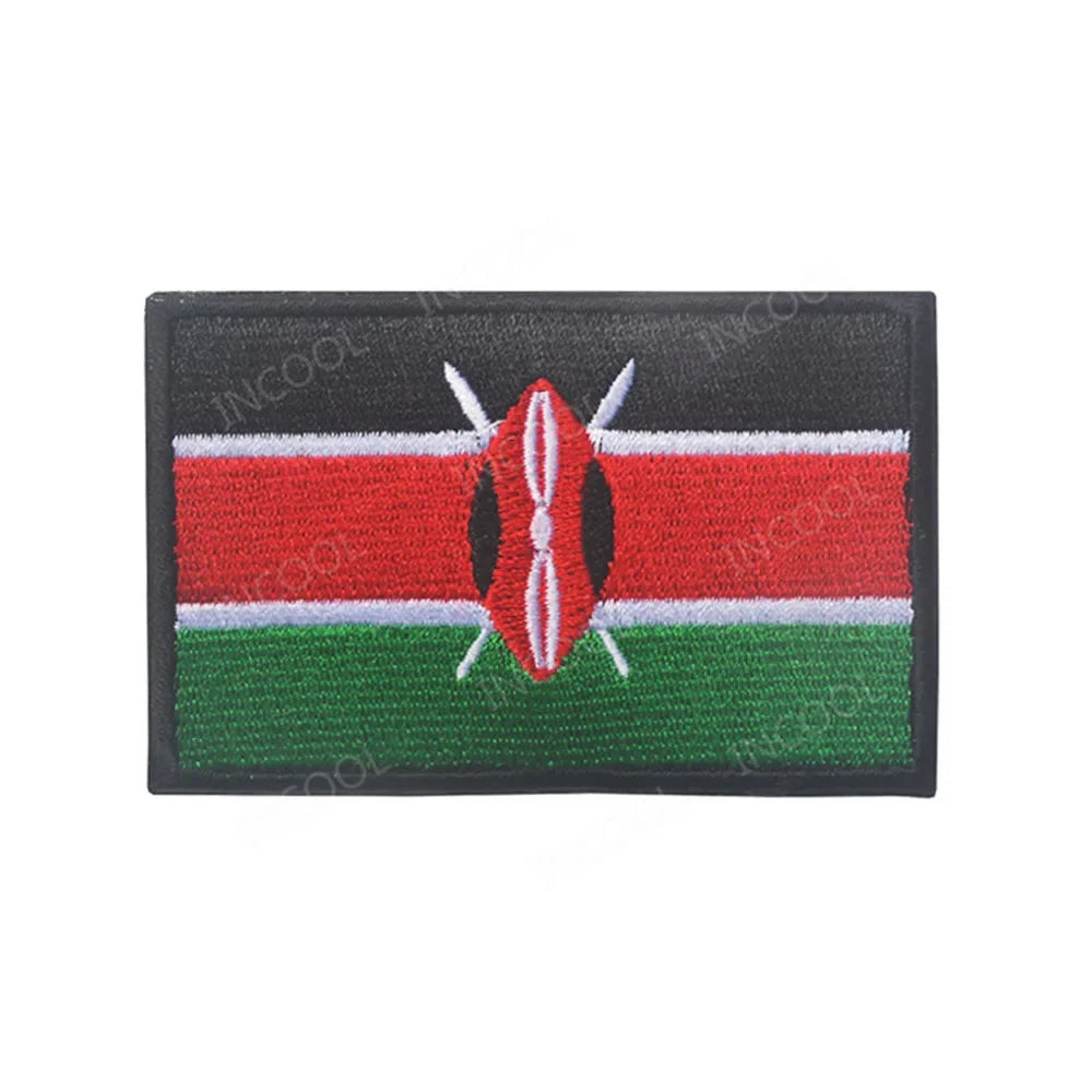 Embroidery Patches African Morocco Nigeria Algeria Seychelles Botswana Gabonese Libya Mauritania Djibouti Namibia Flags Badges