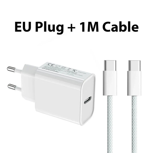 PD 40W Fast Charger For iPhone 16 15 11 12 13 14 Pro Max Plus iPad Air Fast Charging Cable USB C Type C Data Line Phone Charger