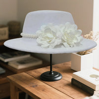 Elegant Women s Vintage Style Wool Fedora Hat with Bowknot Accent for Wedding Bridal Shower Tea Party and Derby Day