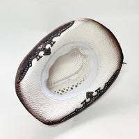 Vintage-Inspired Western Straw Cowboy Hat with Concho Band - Unisex Rodeo Cowgirl Style - MANDOTOS INTERNATIONAL
