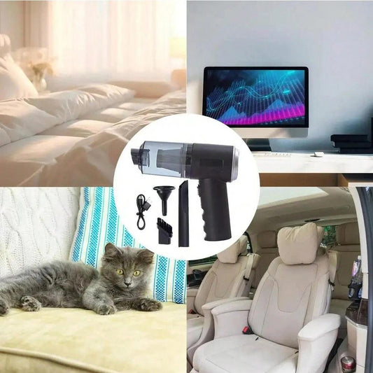 3 In 1 Integrated Suction And Blowing Vacuum Cleaner USB Charging Small Car Household Vacuum Cleaner - MANDOTOS