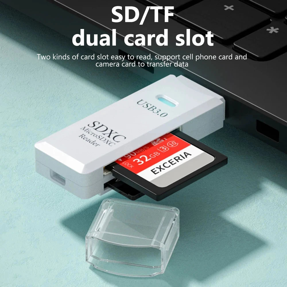 2 in 1 USB 3.0 Card Reader Micro TF sd card Reader usb adapter High Speed Cardreader TF Memory card For PC Laptop Accessories MANDOTOS
