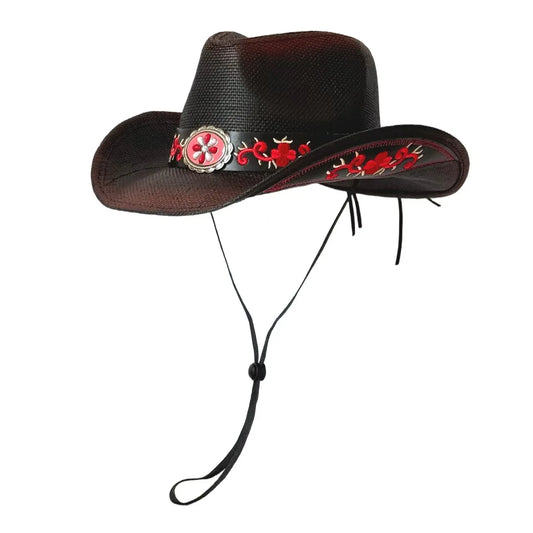 2026 Embroidery Horse Accessories Straw Cowboy Hat for Women Men – Western Sun Hat for Country Concert Rodeo and Cowgirl Hat