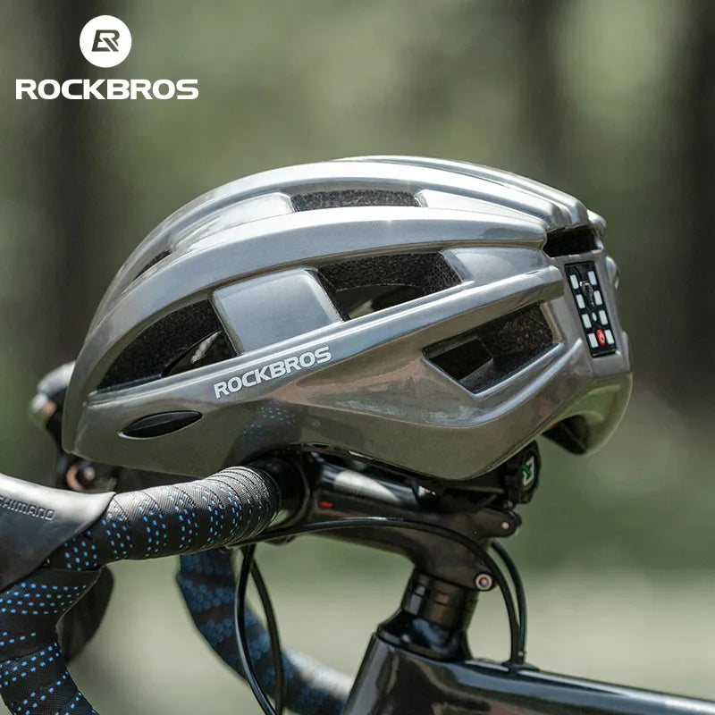 ROCKBROS Bicycle Light Helmet MTB Road USB Warning Rear Light Cycling Helmet EPS PC Intergrally-molded Safety Bike Helmet - MANDOTOS