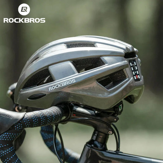 ROCKBROS Bicycle Light Helmet MTB Road USB Warning Rear Light Cycling Helmet EPS PC Intergrally-molded Safety Bike Helmet - MANDOTOS