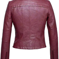 Women's Leather Jacket European and American Fashion Motorcycle Slim Short Leather Jacket Zipper