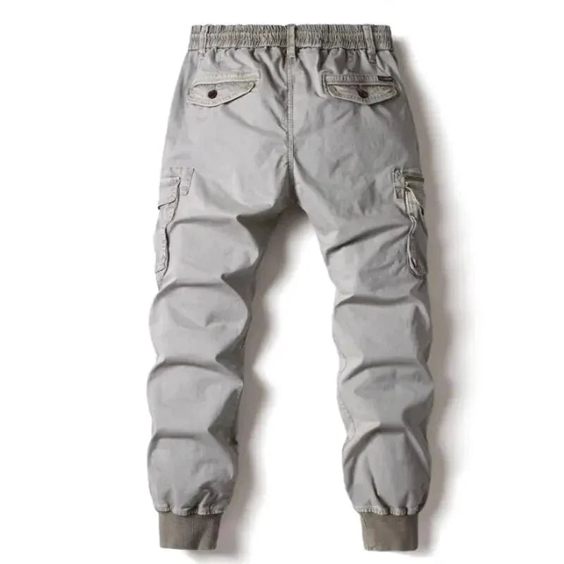 Mandotos Cargo Pants for Men Cotton Full Length Tactical Military Cargo Trousers Gray - MANDOTOS