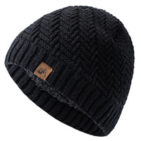 Unisex Peak Labal Winter Hats Fashion Knitted Hats For Men And Women Beanie Cap Outdoor Plush Fur Lined Warm Sports Hats