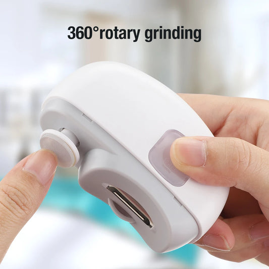 Electric Nail Clipper Grinding and Polishing with Light Automatic Nail Trimmer Rechargeable Nail Cutter Manicure for Baby Adult - MANDOTOS