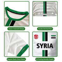 Syrian Flag Map Print Football T-Shirt - Men's & Kid's Summer Tops - MANDOTOS INTERNATIONAL