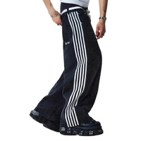 Y2K Baggy Jeans High Quality Embroidered Striped Harajuku Sweatpants Men Women Hip Hop Streetwear Casual Mopping Wide Leg Denim MANDOTOS