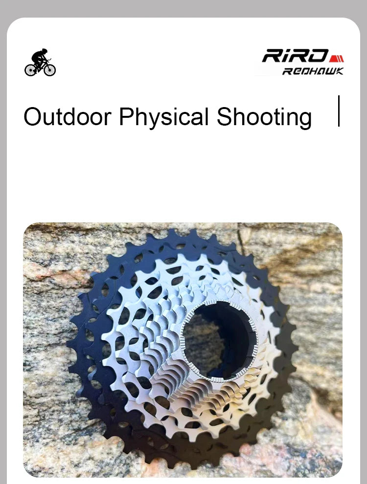 RIRO Road Bike Ultra-light Freewheel 11/12S-28-34T Bicycle CNC Vacuum Plating HG Cassette Hollow Flywheel 11/12V Speed  Sprocket