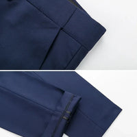 M-6XL 15 Colors ( Jacket+Vest+Pants ) Formal Business Office Men's Suits Groom Wedding Dress Party Dress Solid color Suit