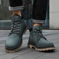 Handmade Men Boots Ankle Winter Leather Shoes Autumn Outdoor Hiking Boots Sneakers Hombres Botas High Top Footwear Anti Slip MANDOTOS
