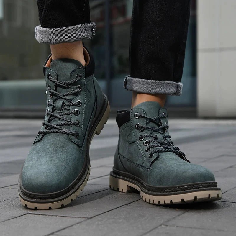 Handmade Men Boots Ankle Winter Leather Shoes Autumn Outdoor Hiking Boots Sneakers Hombres Botas High Top Footwear Anti Slip MANDOTOS