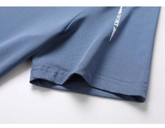 CHRLCK Men's Running Quick Drying T-shirts Breathable Hiking Fishing Tees Soft Elasticity Outdoor Sports Short Shirt Summer - MANDOTOS
