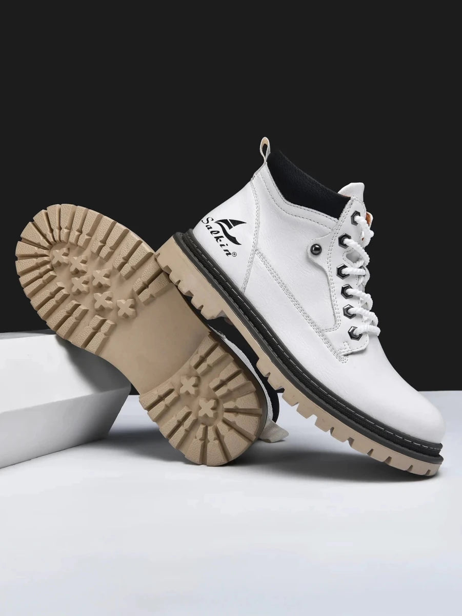 Handmade Men Boots Ankle Winter Leather Shoes Autumn Outdoor Hiking Boots Sneakers Hombres Botas High Top Footwear Anti Slip MANDOTOS