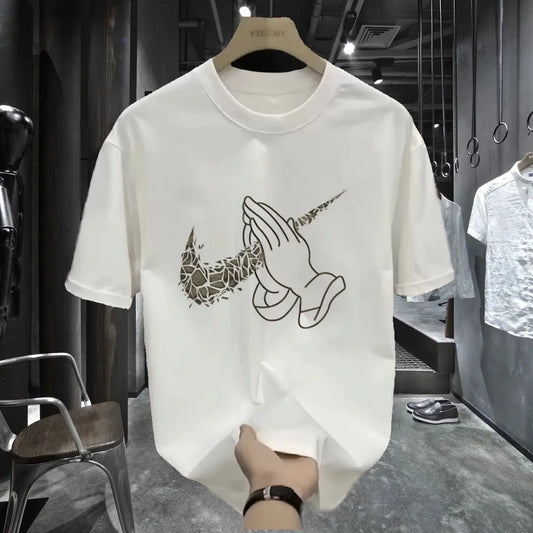 2025 New Short-sleeved Men's and Women's Streetwear Brand Instagram Versatile Round-neck High-quality T-shirts for Men - MANDOTOS