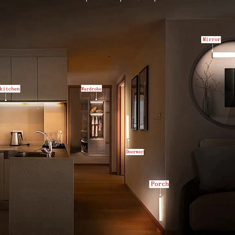 Motion Sensor Light Wireless LED Night Light Type C Rechargeable Light Cabinet Wardrobe Lamp Staircase Backlight For Kitchen LED - MANDOTOS