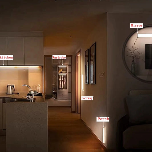 Motion Sensor Light Wireless LED Night Light Type C Rechargeable Light Cabinet Wardrobe Lamp Staircase Backlight For Kitchen LED - MANDOTOS