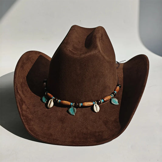 New Big Brim Cowgirl Cowboy Vegan Suede Hat Felt Fedora Hat for Women Men Classic and Fashionable All-match Hat sombrero vaquero