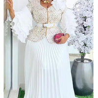 African Clothes for Women 2 PCS Sets Tops And Skirts Suits Dashiki Ankara 2025 Outfits Gown Plus Size Wedding Party Dresses