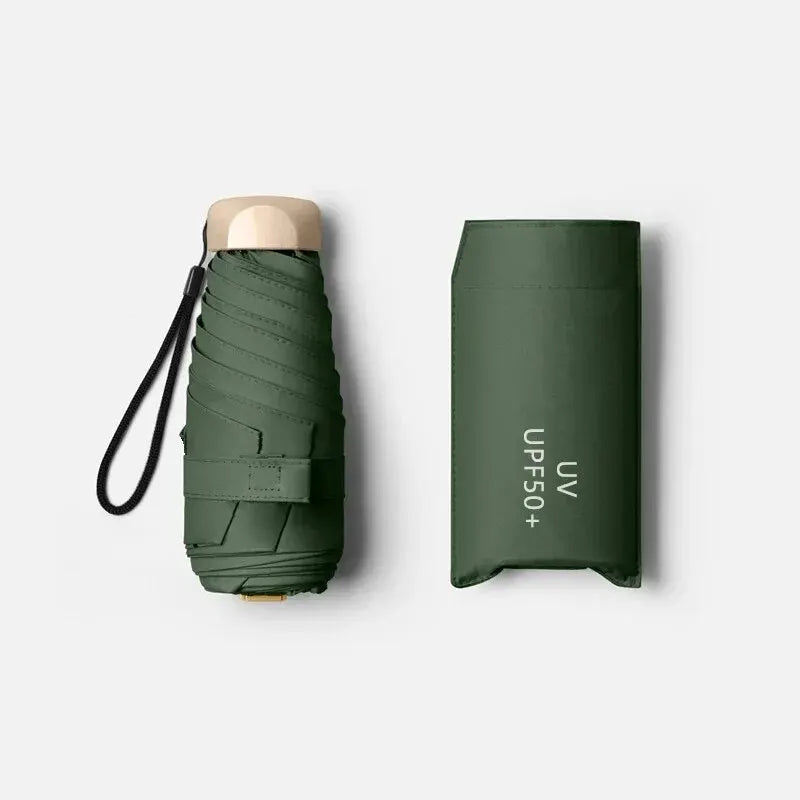 1Pc 55% Off Mini Sun Umbrella Pocket Rain Umbrella Vinyl Folding UV Ultraviolet Protection Sun Shade Pocket Parasol Capsule - MANDOTOS